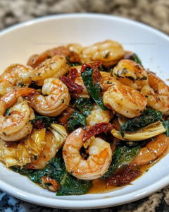 Tuscan Shrimp with Spinach and Artichokes Recipe