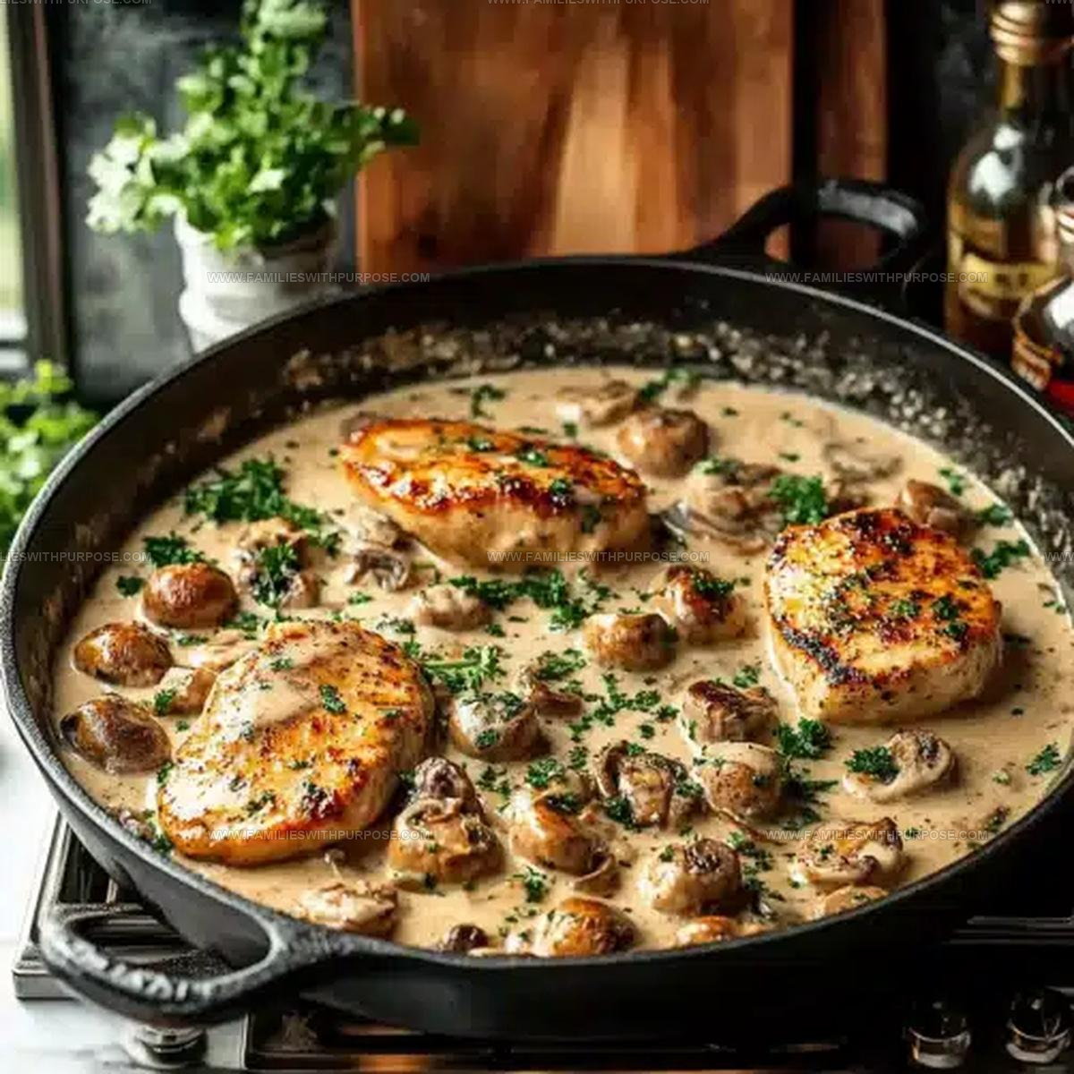 Garlic Parmesan Pork Chops With Mushrooms Recipe