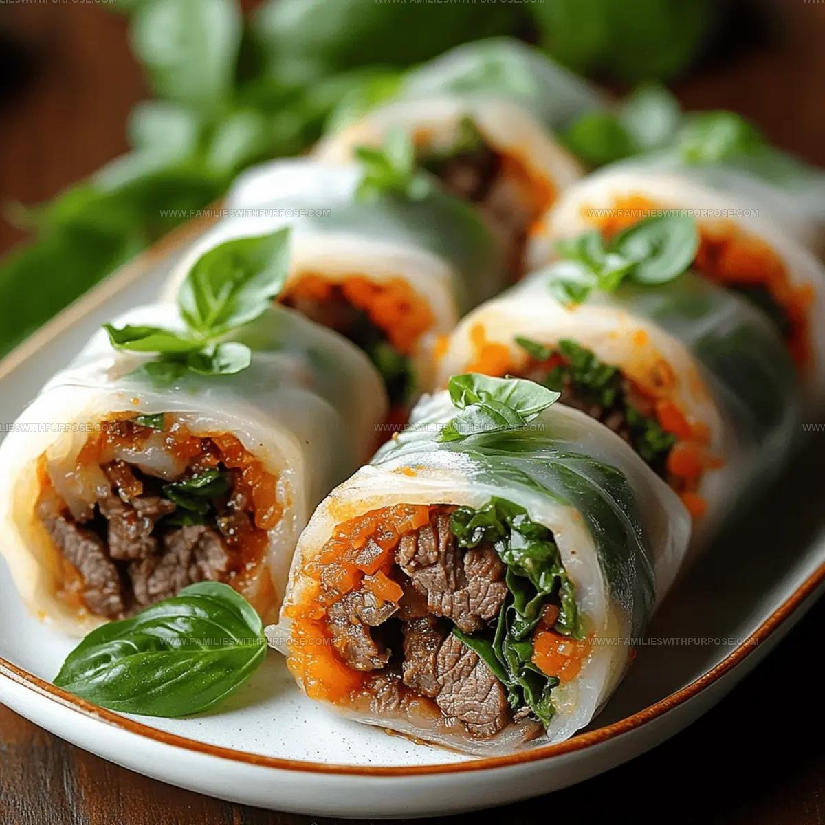Easy Thai Basil Beef Rolls Recipe