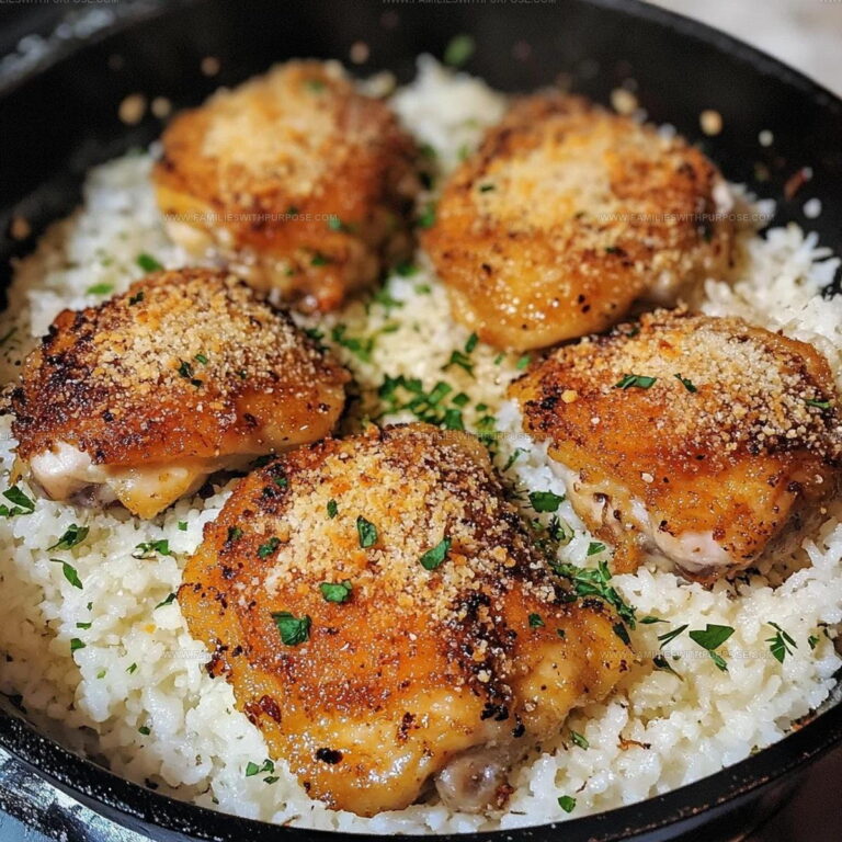 Crispy Garlic Parmesan Chicken And Rice Skillet Recipe