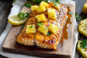 Glazed Honey Pineapple Salmon Recipe