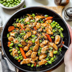 Honey Garlic Edamame Chicken Stir-Fry Recipe