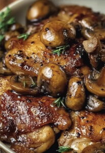 Creamy Mushroom Black Pepper Chicken Recipe