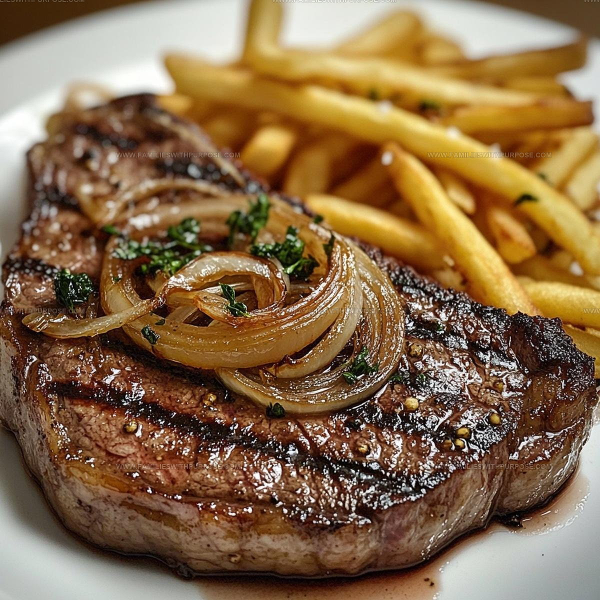 Classic Ribeye Steak with French Onions Recipe