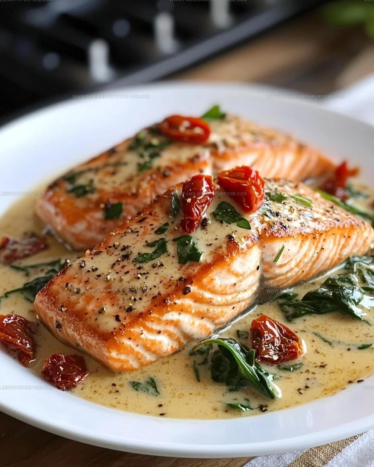 Creamy Garlic Butter Tuscan Salmon Recipe