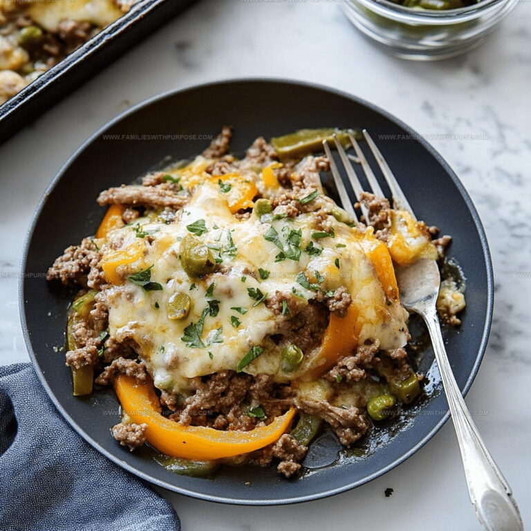 Philly Cheesesteak Skillet With Ground Beef Recipe