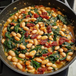 Marry Me White Bean Spinach Skillet Recipe