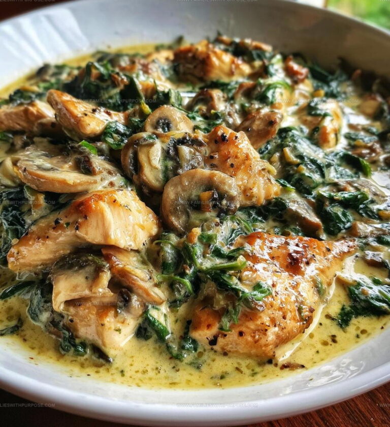 Creamy Chicken Mushroom Spinach Skillet Recipe