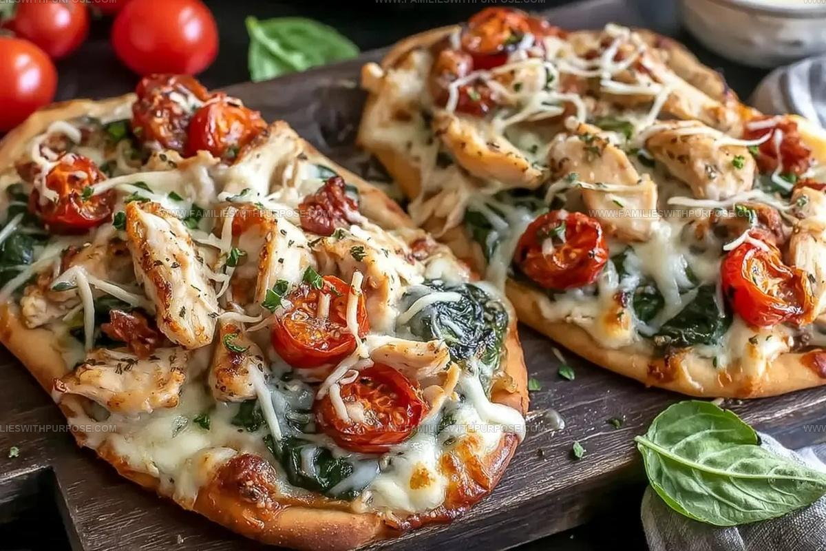 Tuscan Garlic Chicken Pita Pizzas Recipe