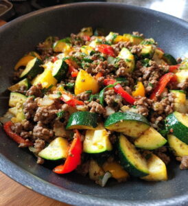 Mediterranean-Seasoned Ground Beef Veggie Stir Fry Recipe