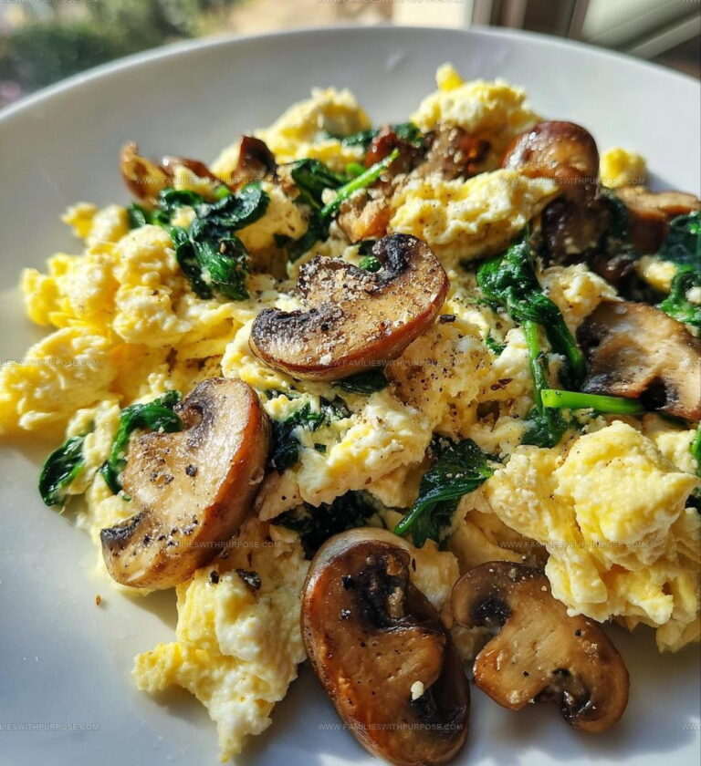 Mushroom Spinach Scrambled Eggs Recipe