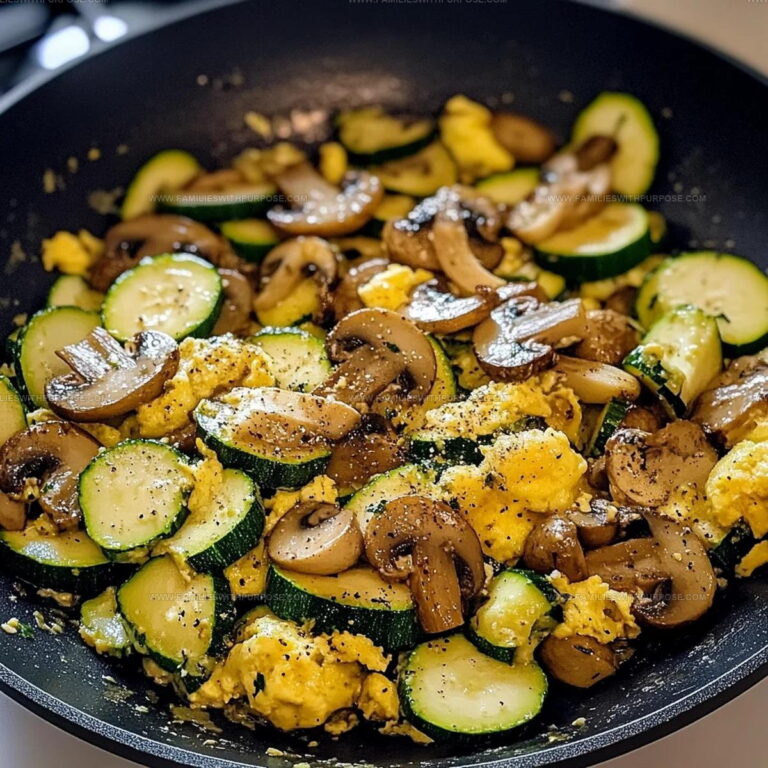 Veggie Packed Zucchini Mushroom Scramble Recipe