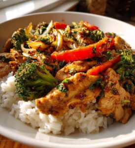 Spicy Skillet Garlic Chicken Rice Recipe