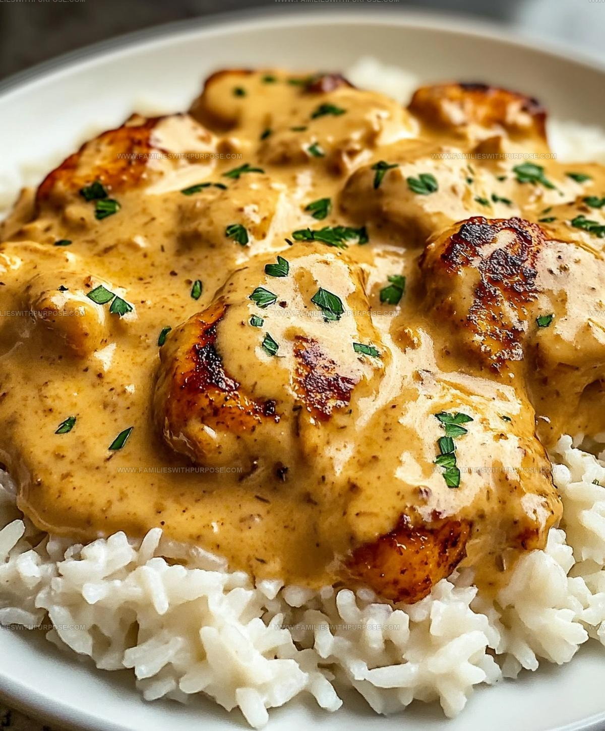 Homestyle Creamy Smothered Chicken And Rice Recipe