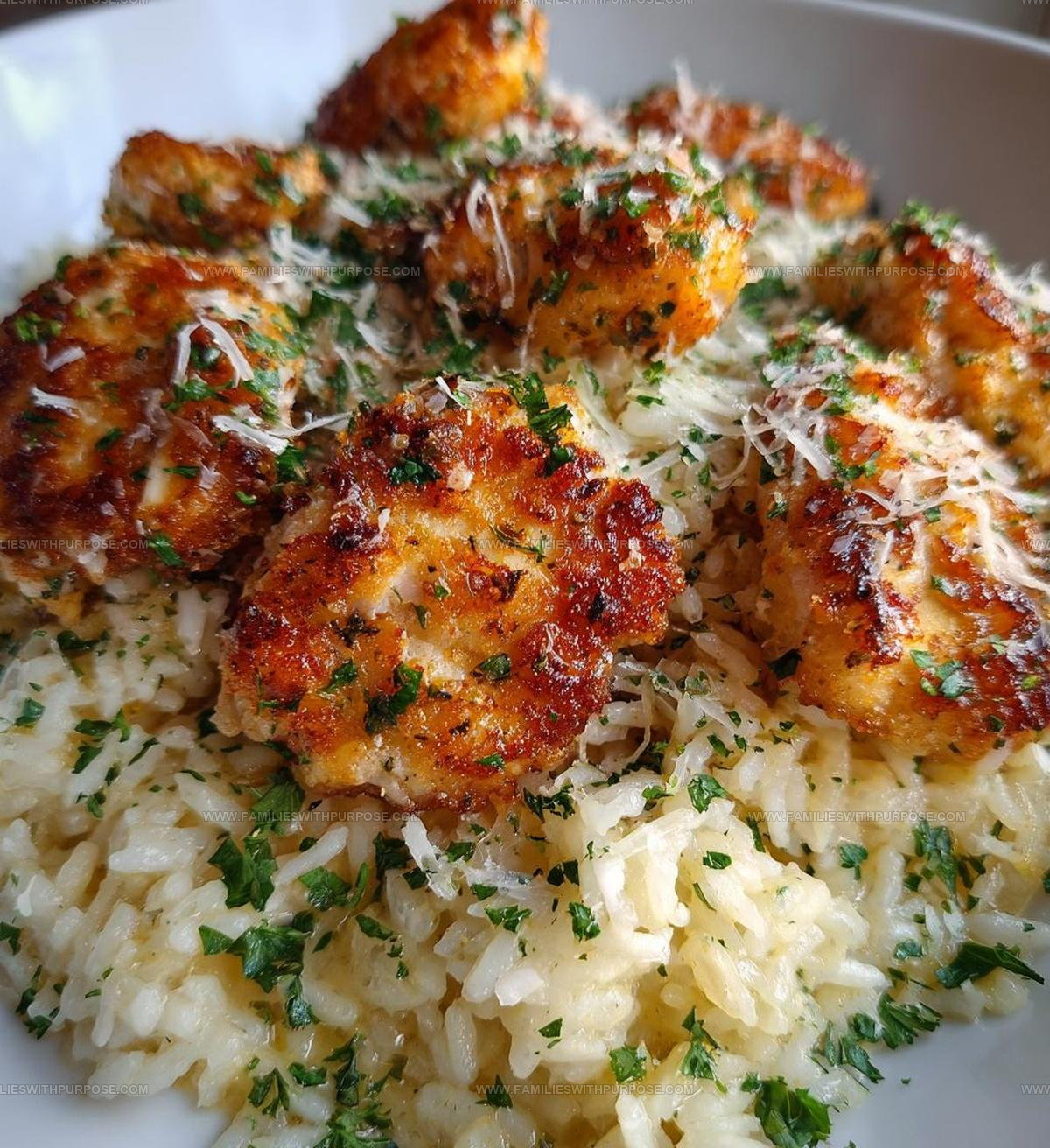 Garlic Butter Chicken Scampi With Parmesan Rice Recipe