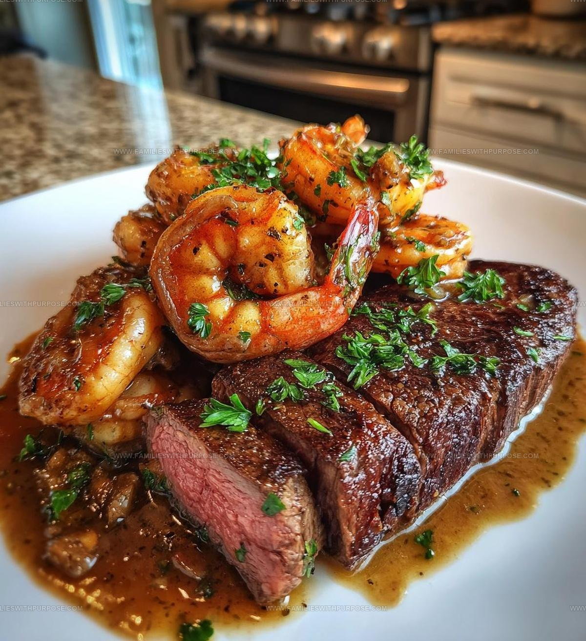 Steak Creamy Garlic Shrimp Recipe