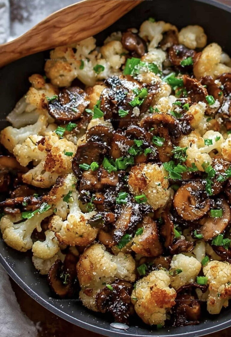 Garlicky Cauliflower Mushroom Skillet Recipe