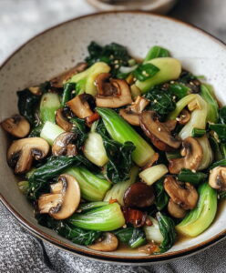 Chinese Chili Bok Choy Mushroom Stir Fry Recipe