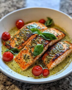 Creamy Pesto Salmon Recipe
