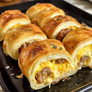 Crispy Breakfast Sausage Egg Cheese Roll Ups Recipe