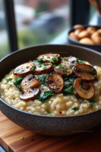 Creamy Mushroom and Spinach Risotto Recipe