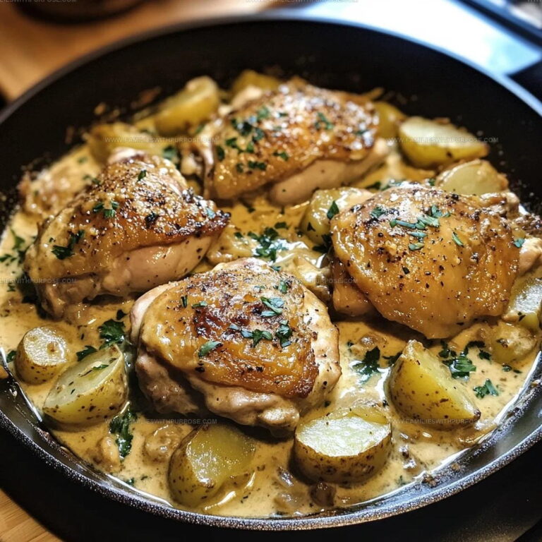Creamy Garlic Chicken And Potato Skillet Recipe