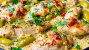 Cheesy Pepperoncini Chicken Skillet Recipe