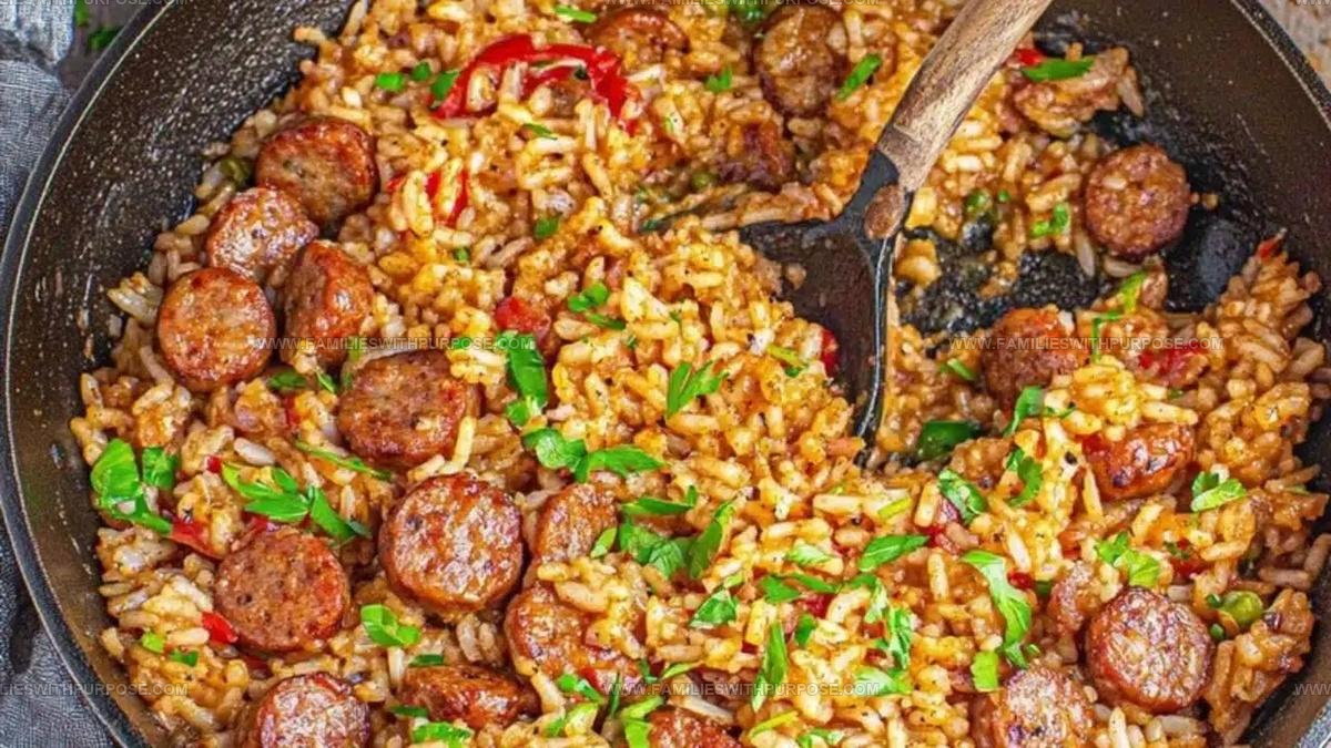 Cajun One Pan Sausage Rice Skillet Recipe