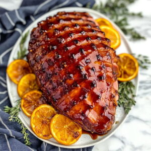 Bourbon Glazed Ham Steak Recipe
