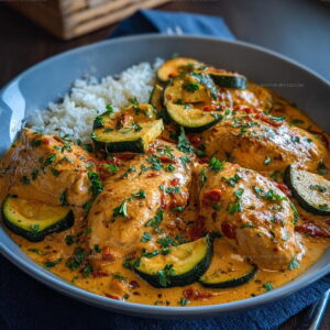 Paprika Zucchini Cream Chicken Recipe