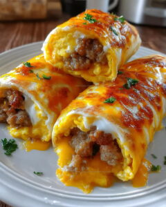 Sausage Egg Cheddar Roll-Ups Recipe