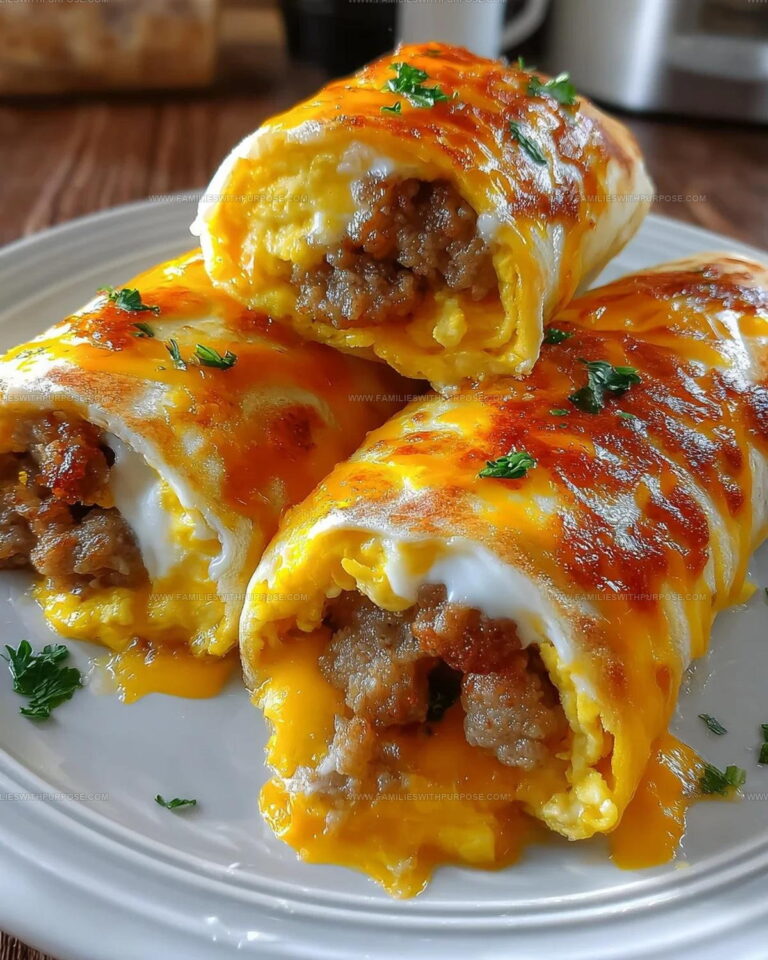 Sausage Egg Cheddar Roll-Ups Recipe
