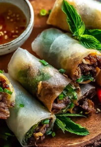 Fresh Herb Thai Basil Beef Rolls Recipe