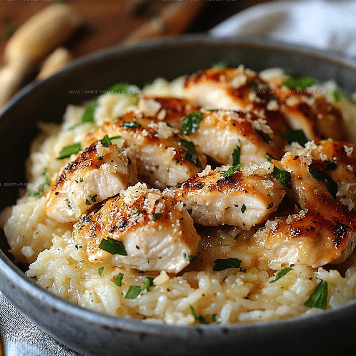 Garlicky Chicken Scampi with Parmesan Rice Recipe