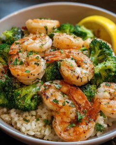 Low-Carb Garlic Butter Shrimp Broccoli Rice Recipe