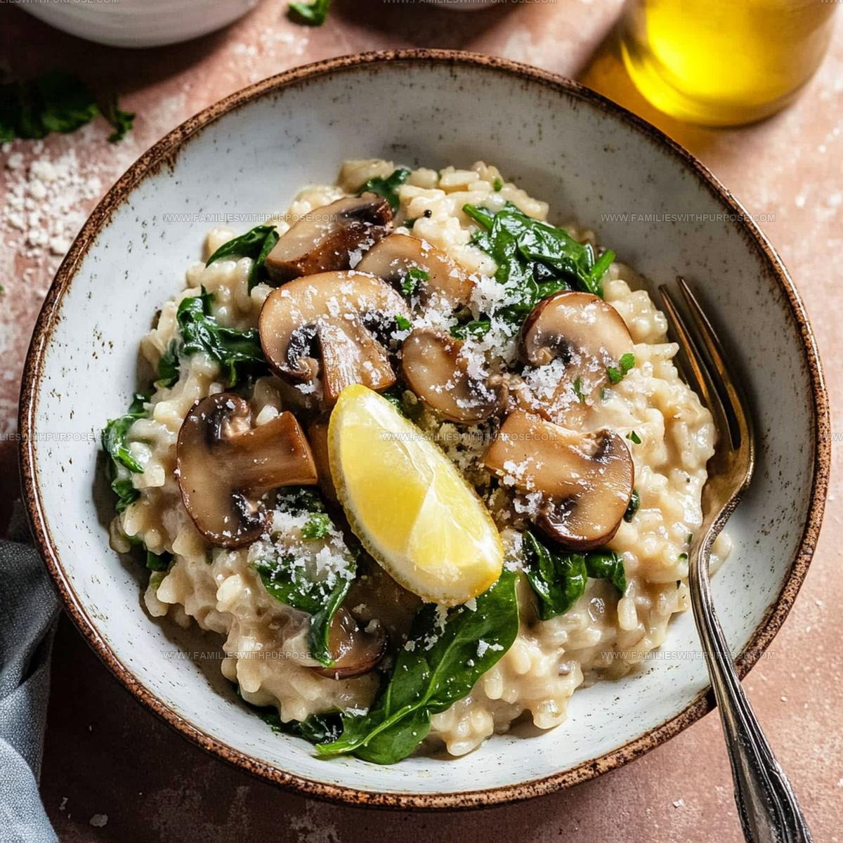 Creamy Mushroom Spinach Risotto Recipe