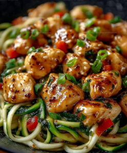 Garlic Chicken Zoodles Stir Fry Recipe