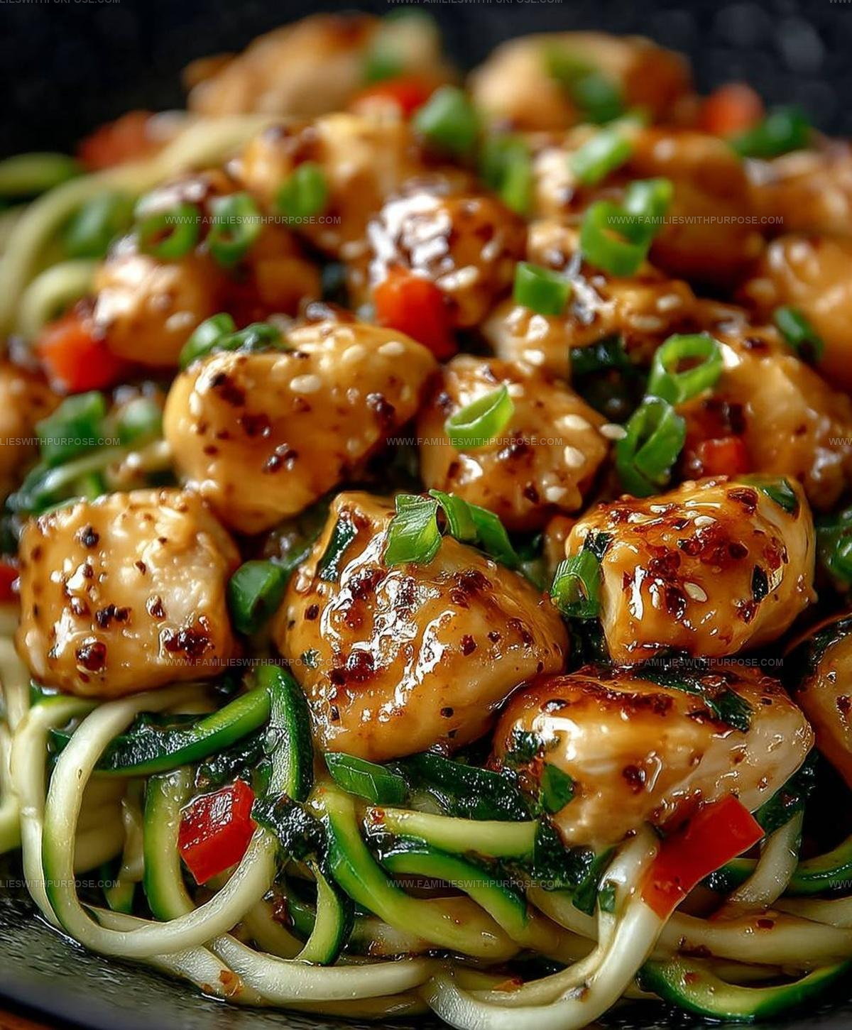 Garlic Chicken Zoodles Stir Fry Recipe