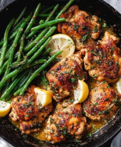 Lemon Garlic Butter Chicken Thighs Green Beans Recipe