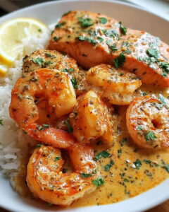 Cajun Shrimp & Salmon with Garlic Cream Recipe