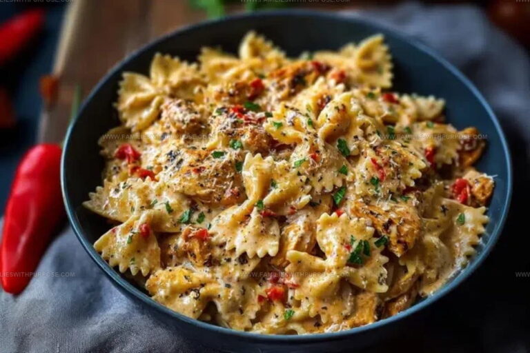 Parmesan Roasted Red Pepper Chicken Bowties Recipe