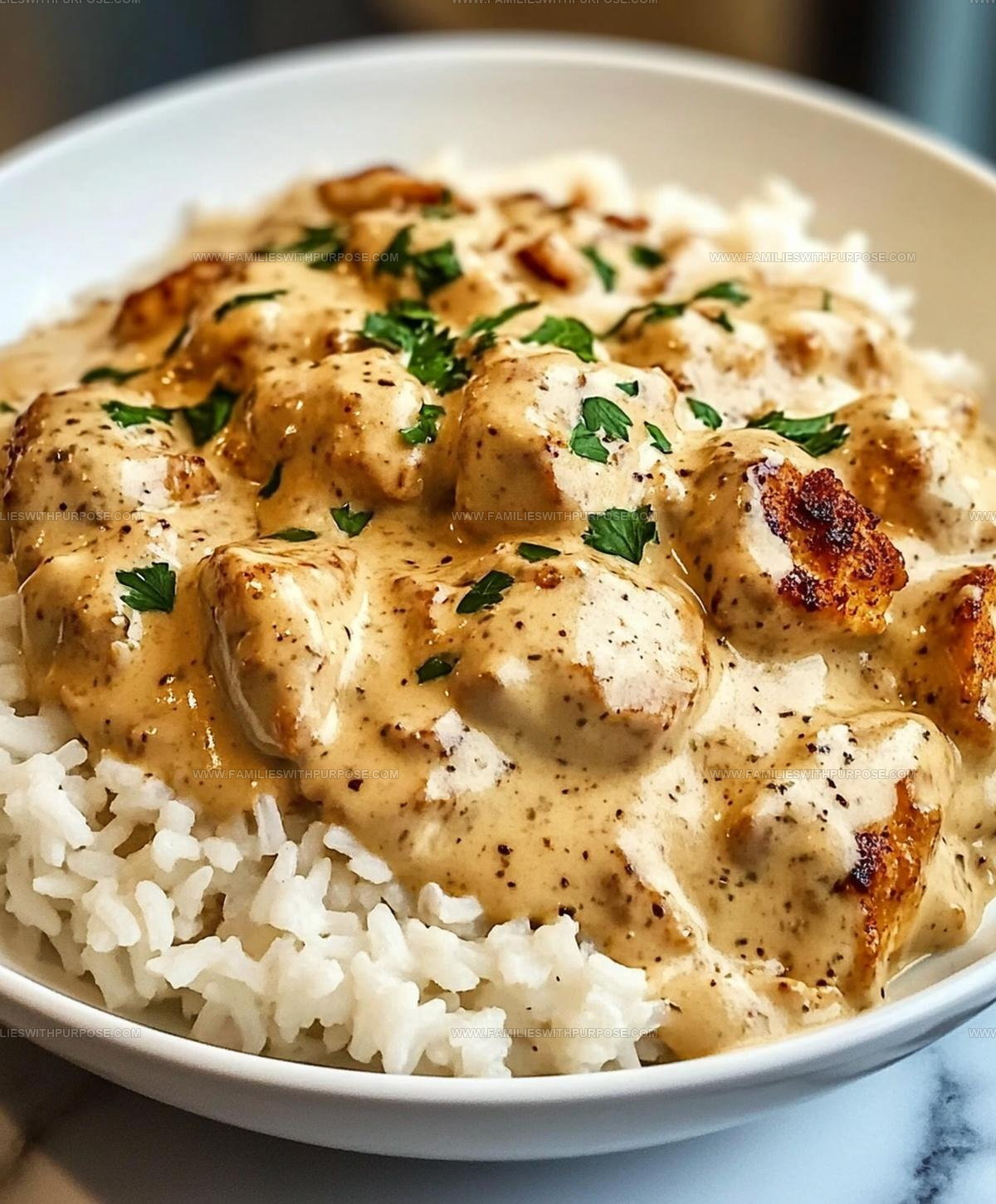 Comfort Creamy Smothered Chicken And Rice Recipe