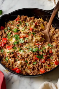 One-Skillet Ground Beef And Rice Recipe