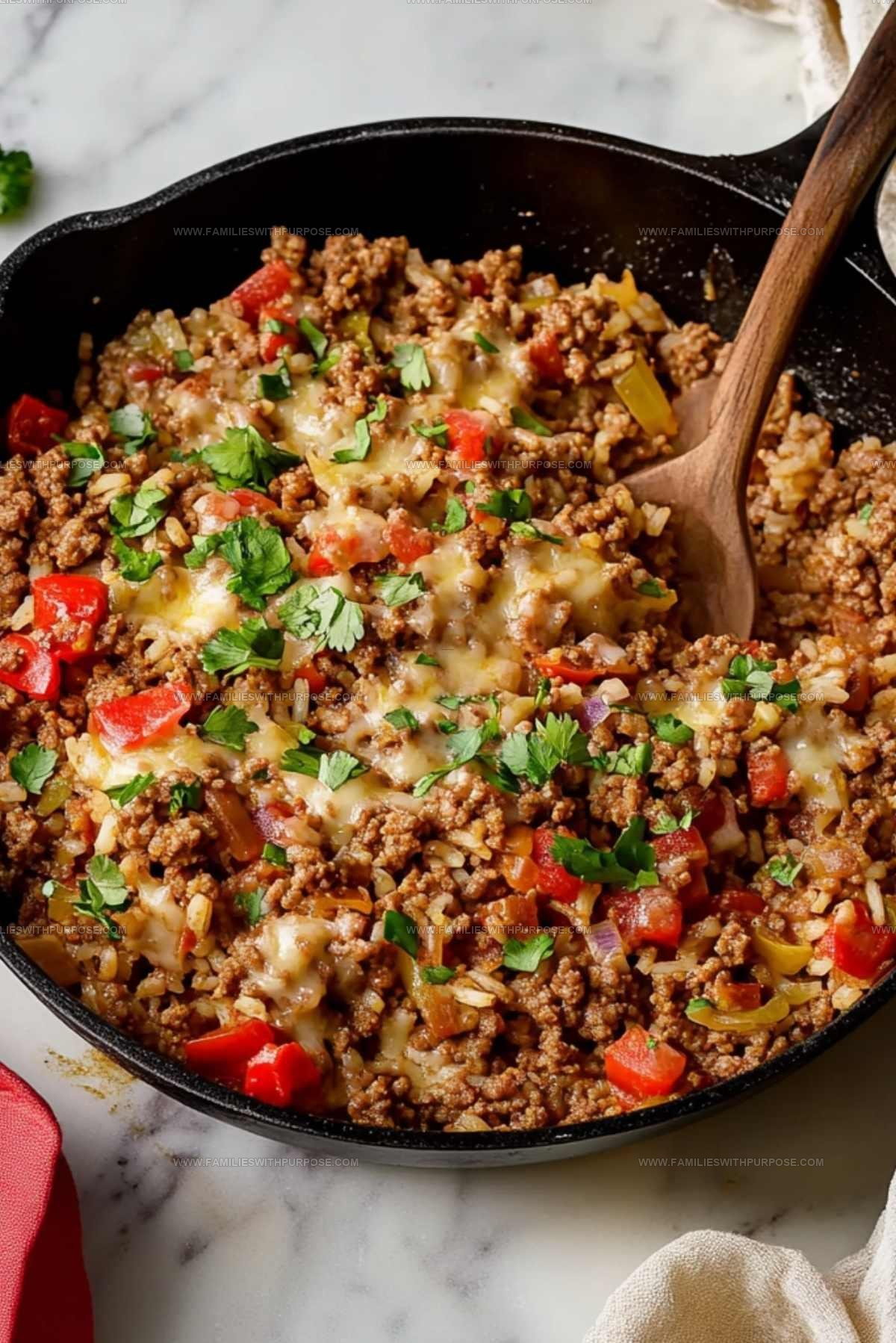 One-Skillet Ground Beef And Rice Recipe