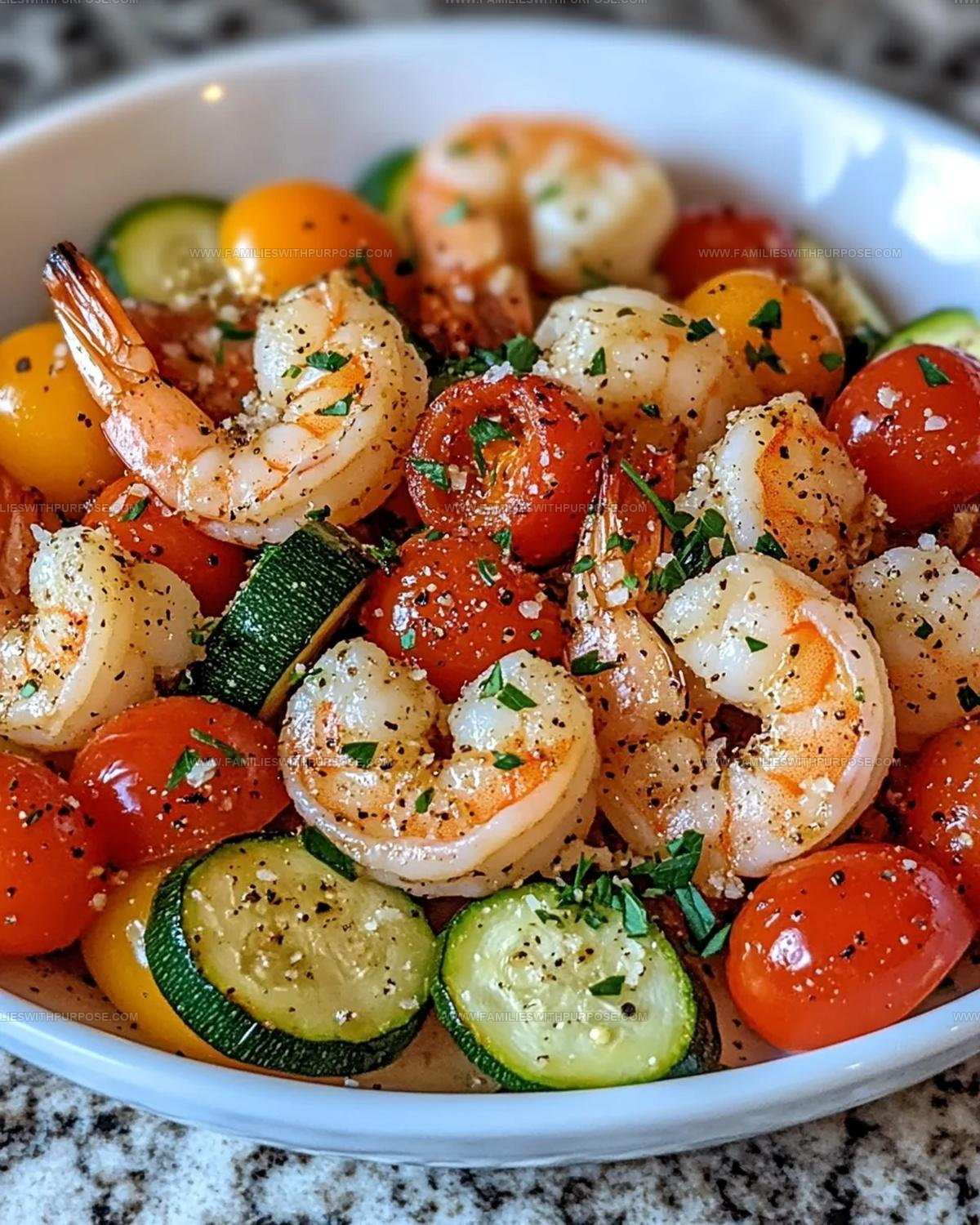 One Pan Garlic Parmesan Shrimp Veggies Recipe