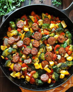 Mediterranean Sausage And Veggies Skillet Recipe
