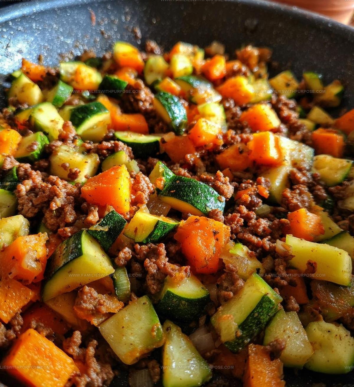 Hearty Ground Beef Zucchini Sweet Potato Skillet Recipe