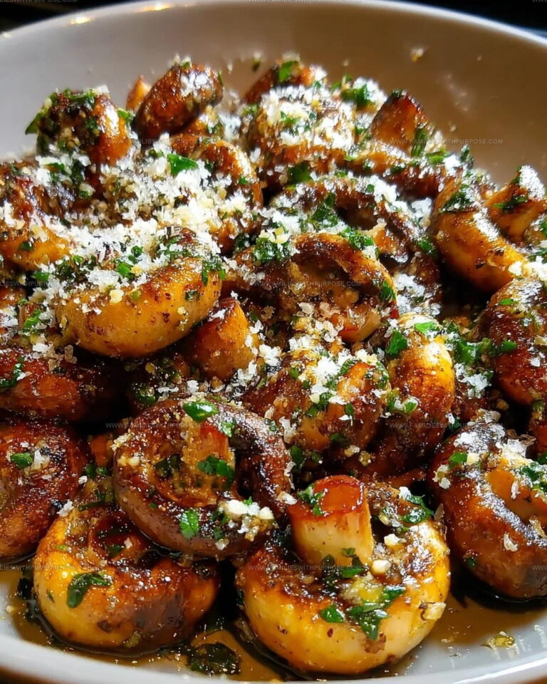 Steakhouse Garlic Parmesan Mushrooms Recipe