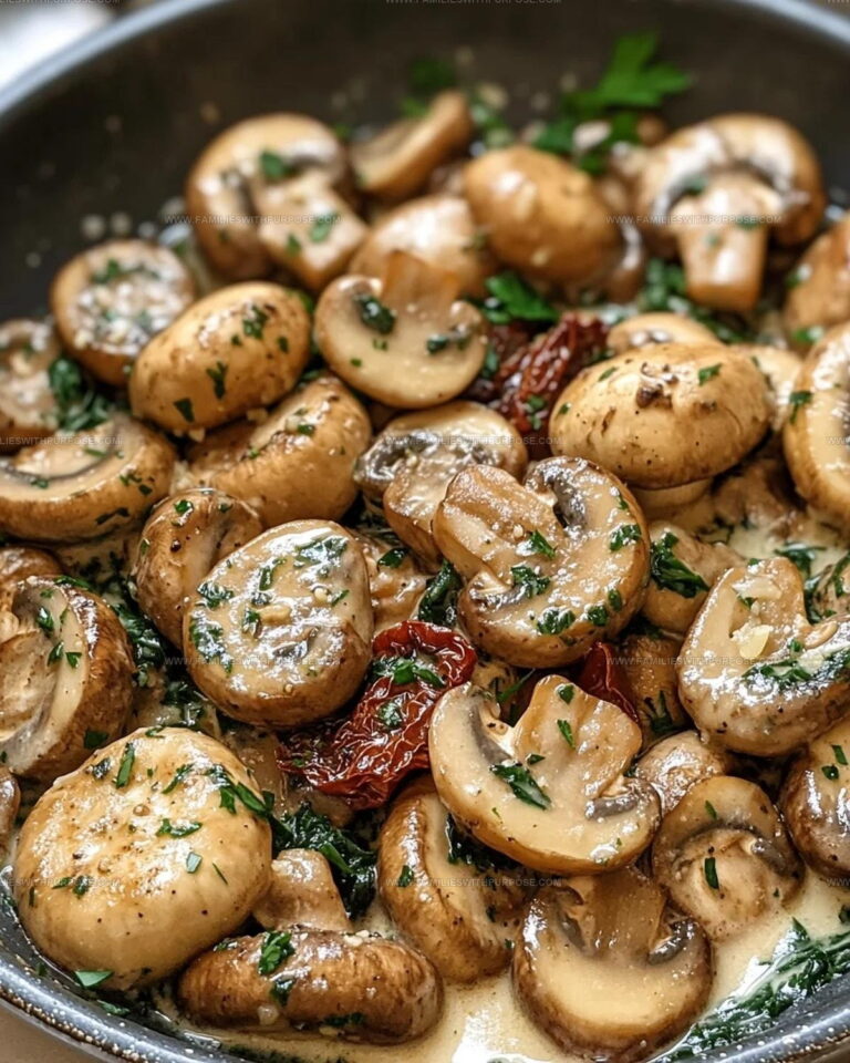 Creamy Garlic Butter Tuscan Mushrooms Recipe