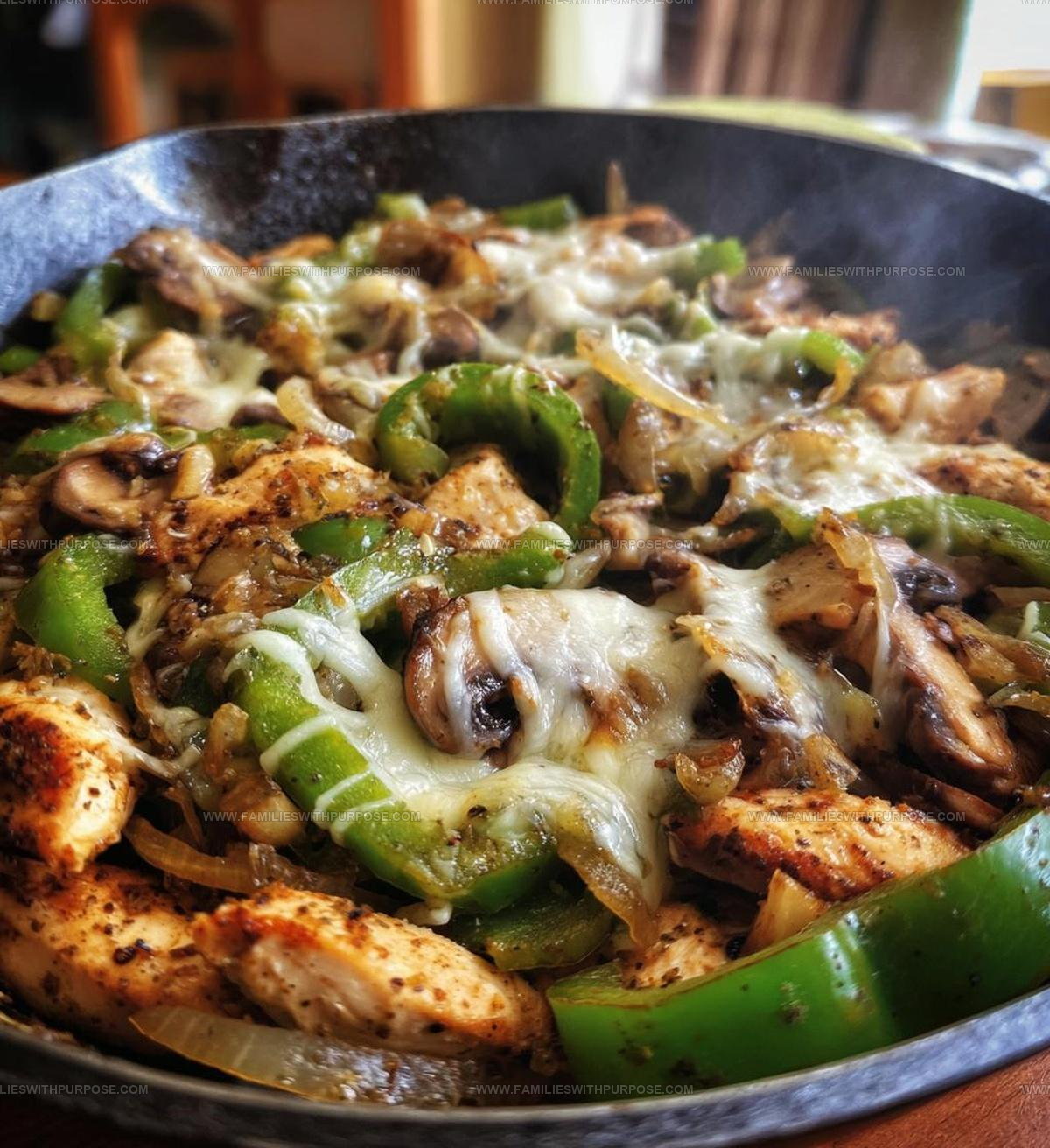 Skillet Style Chicken Cheesesteak Recipe